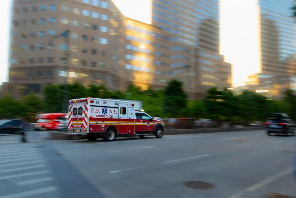 Uber Passenger Accident Lawyer in Bellerose – ambulance on a city street